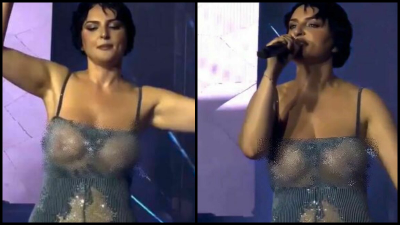 Arisa in abito trasparente a San Siro