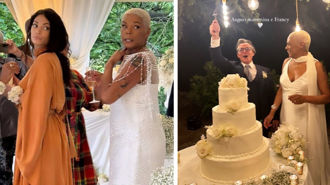 Elodie al matrimonio di sua madre