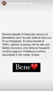 Fidanzato Benedetta Vari cancella foto con lei. Sta con Mattia Zenzola