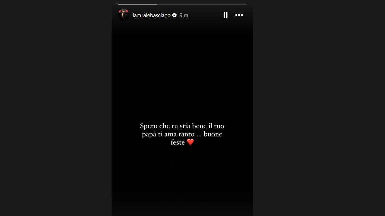 Basciano figlia storia Instagram