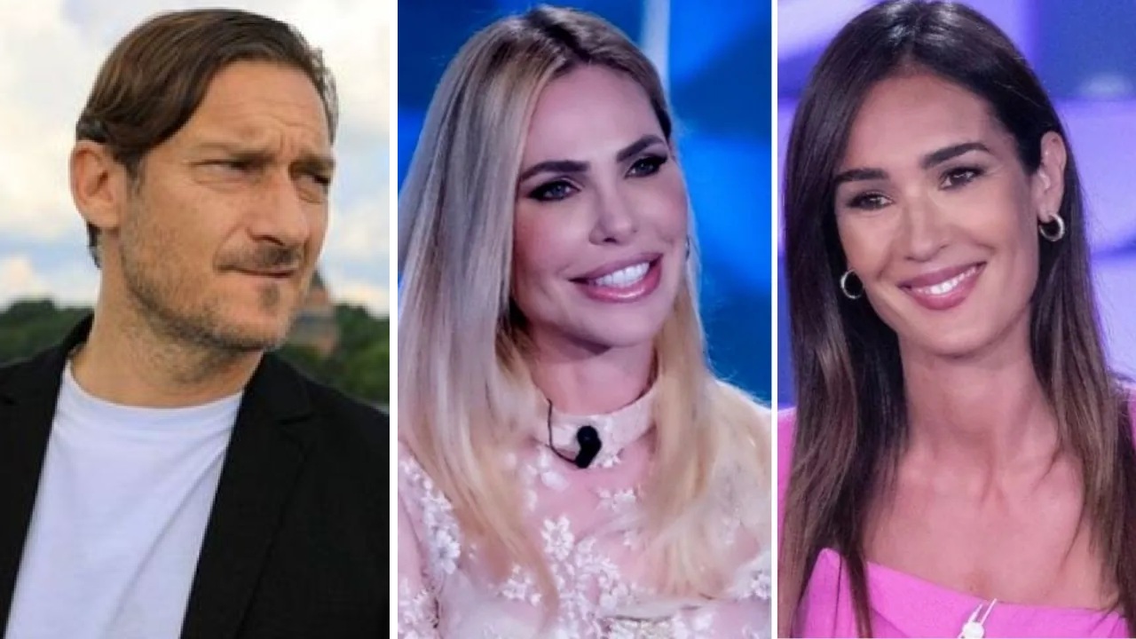 Francesco Totti Ilary Blasi Silvia Toffanin collage