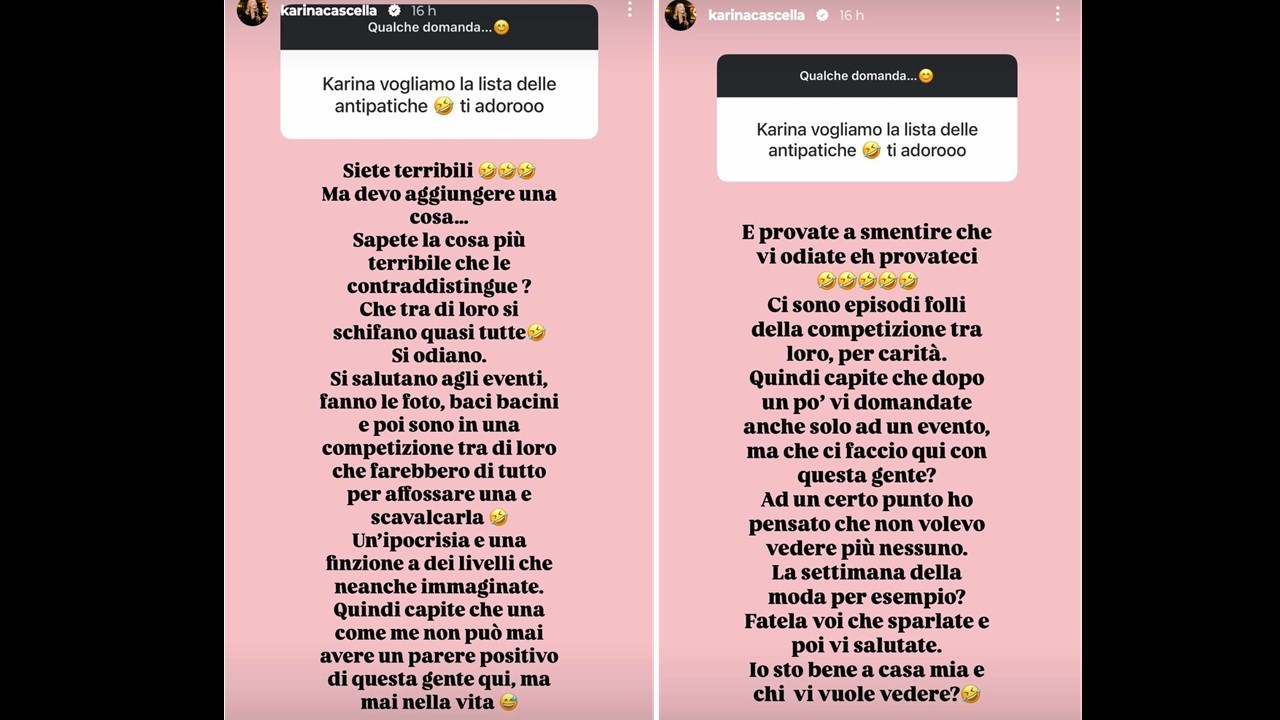 Karina Cascella contro le influencer