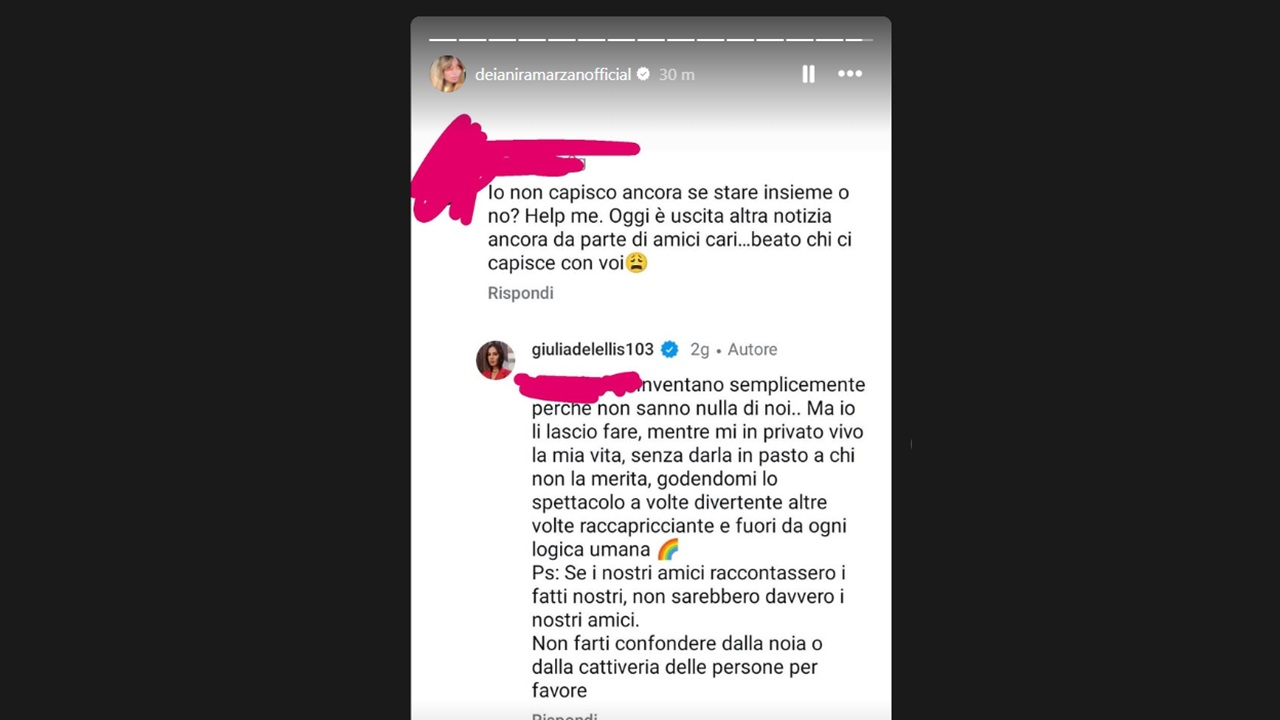 Messaggio ig Giulia De Lellis