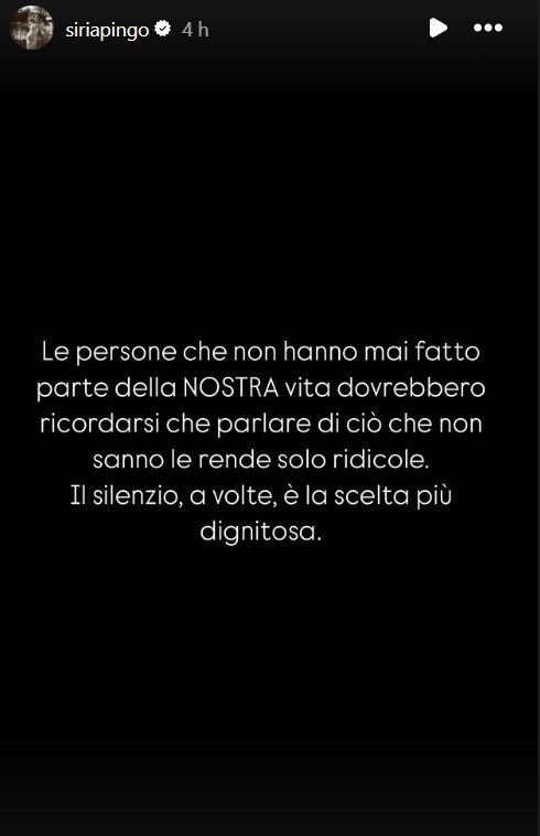 Storia Instagram Siria Temptation Island