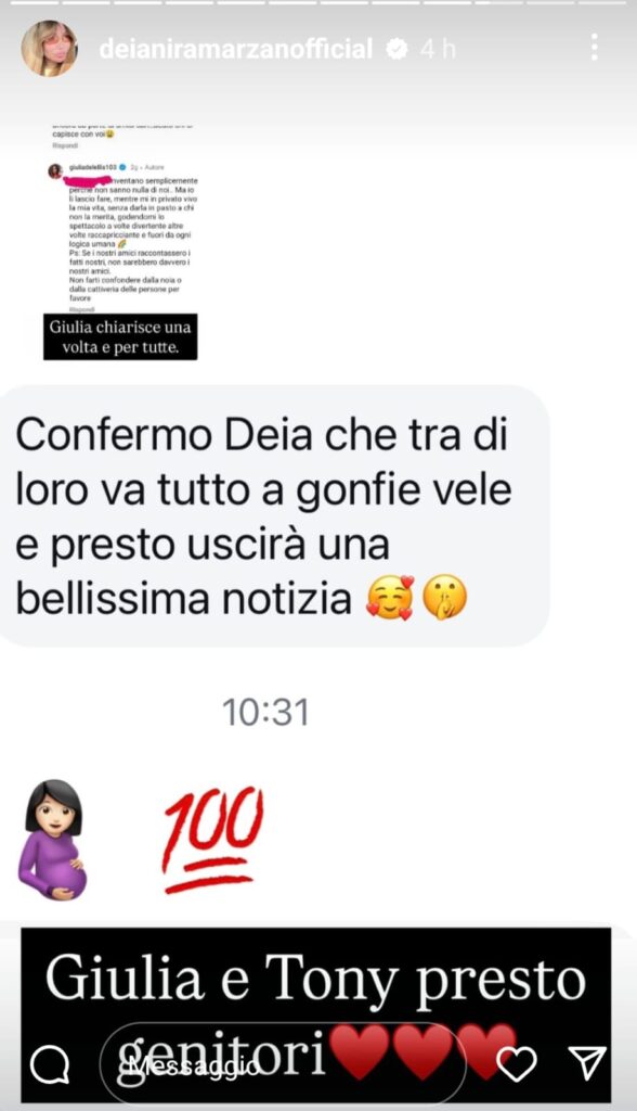Deianira Marzano storia Giulia De Lellis incinta