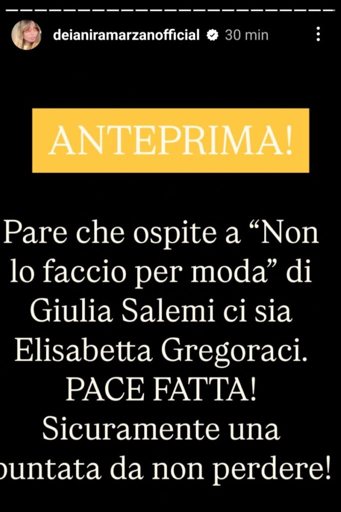 Storia di Deianira Marzano su Giulia Salemi ed Elisabetta Gregoraci