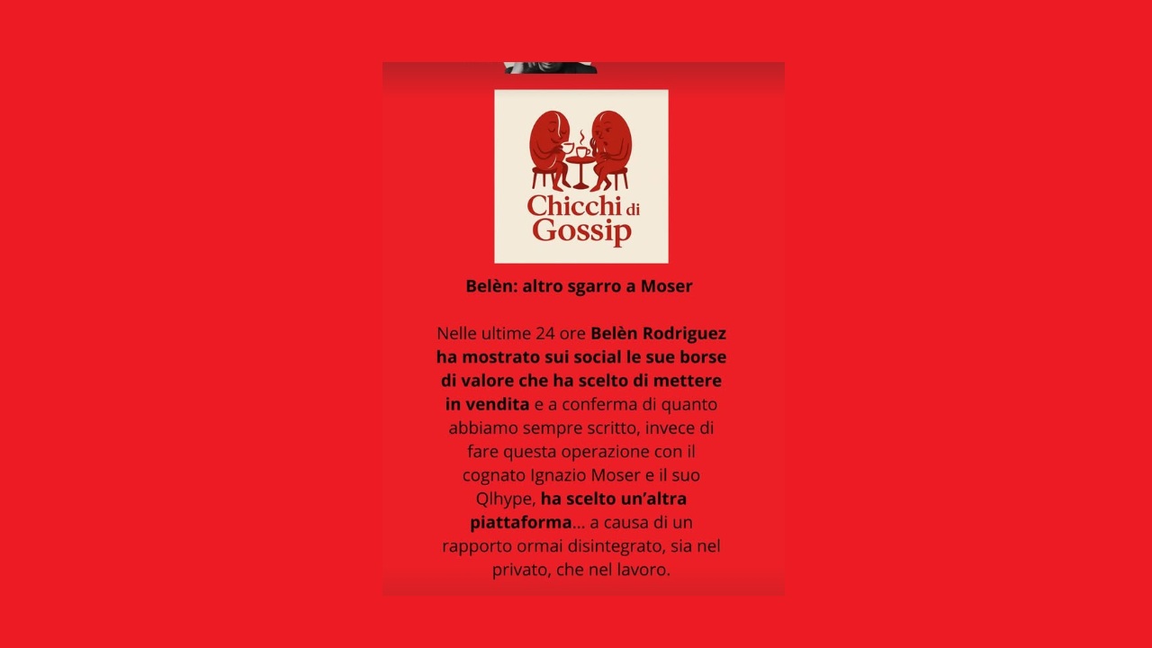 Gabriele Parpiglia sui rapporti tra Belen Rodriguez e Ignazio Moser