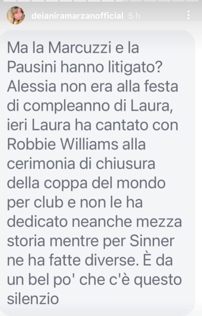 Segnalazione di Deianira Marzano su Laura Pausini ed Alessia Marcuzzi