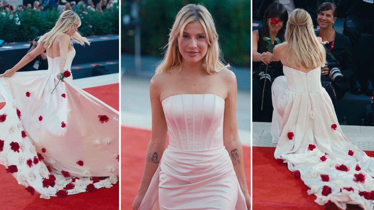 Clizia Incorvaia sul red carpet a Venezia