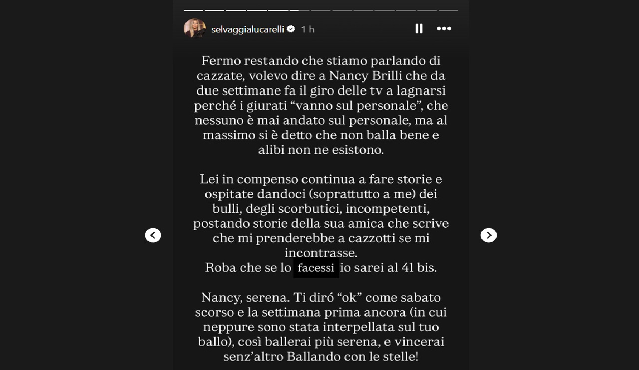 Selvaggia Lucarelli contro l'attrice Nancy Brilli