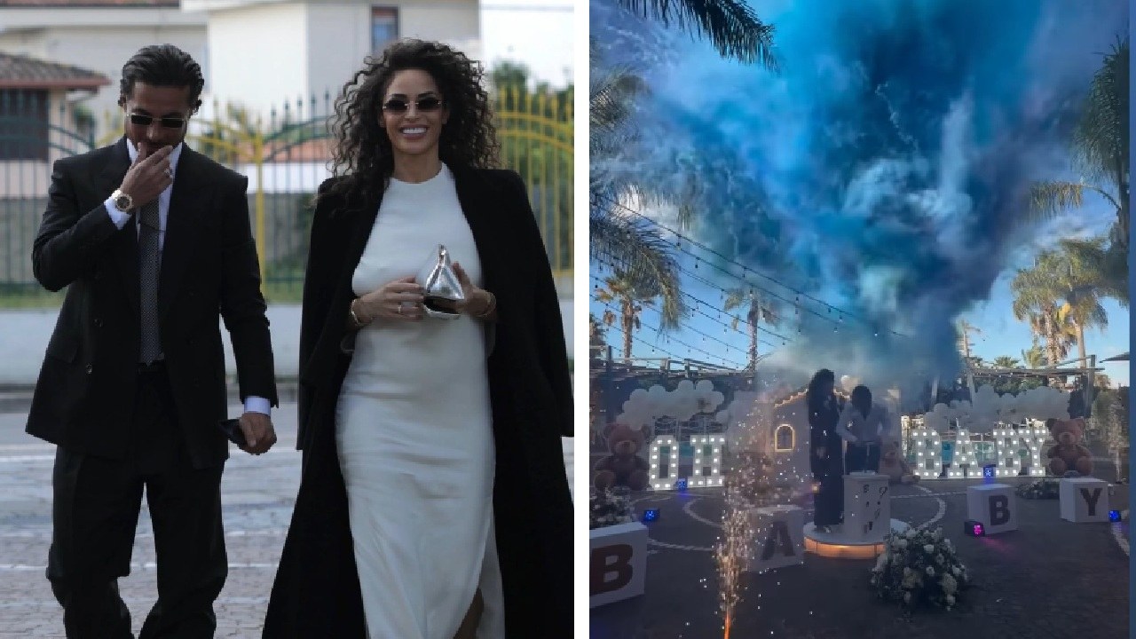 Raffaella Fico e Armando Izzo al gender reveal