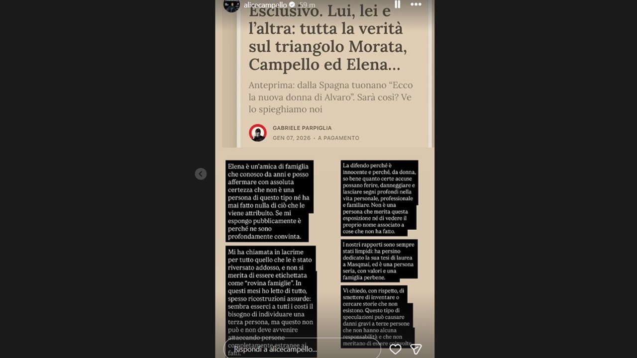 Sfogo di Alice Campello