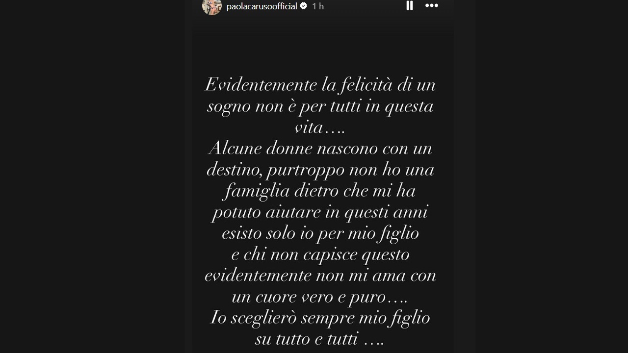 Paola Caruso sfogo