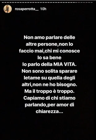 rosa perrotta risponde a karina cascella