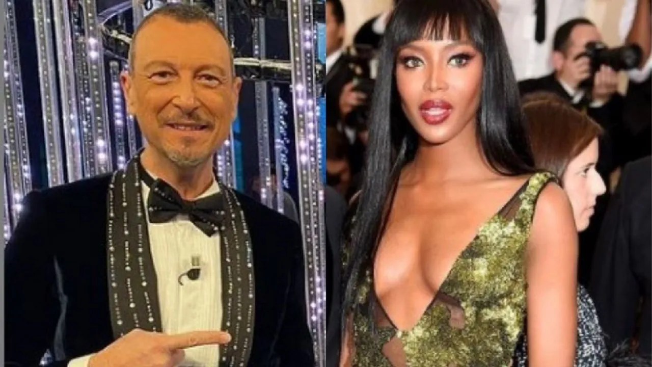 Amadeus insieme a Naomi Campbell