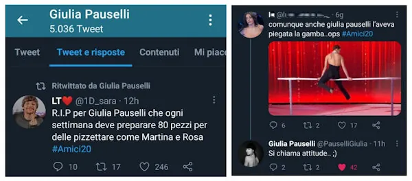 rosa martina amici tweet pizzettare