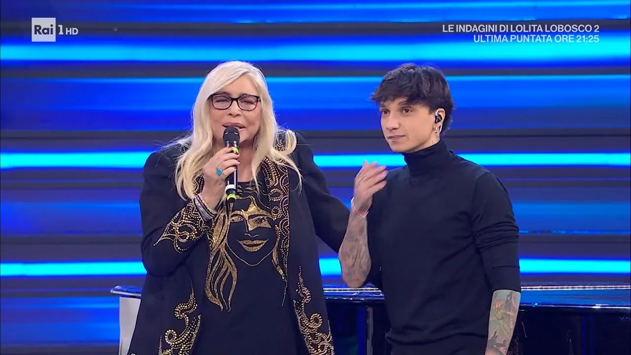 Ultimo e la conduttrice Mara Venier