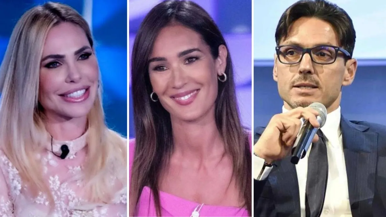 Ilary Blasi Silvia Toffanin Pier Silvio Berlusconi collage