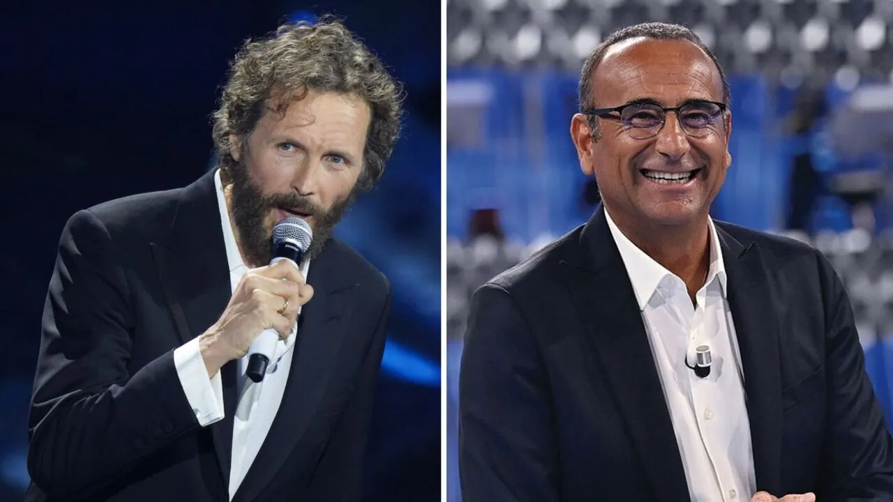 Jovanotti e Carlo Conti alla prima serata di Sanremo