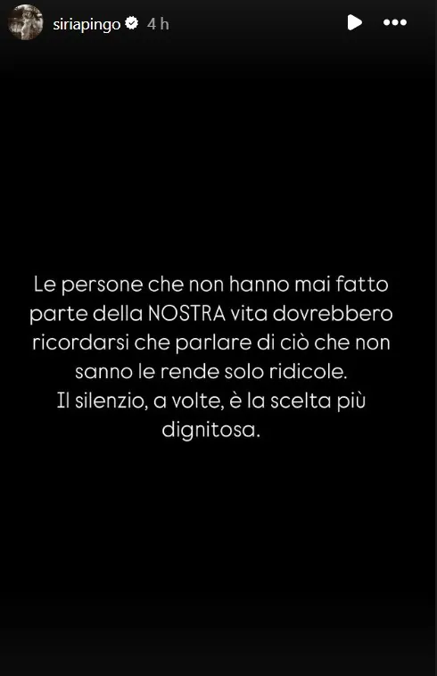 Storia Instagram Siria Temptation Island