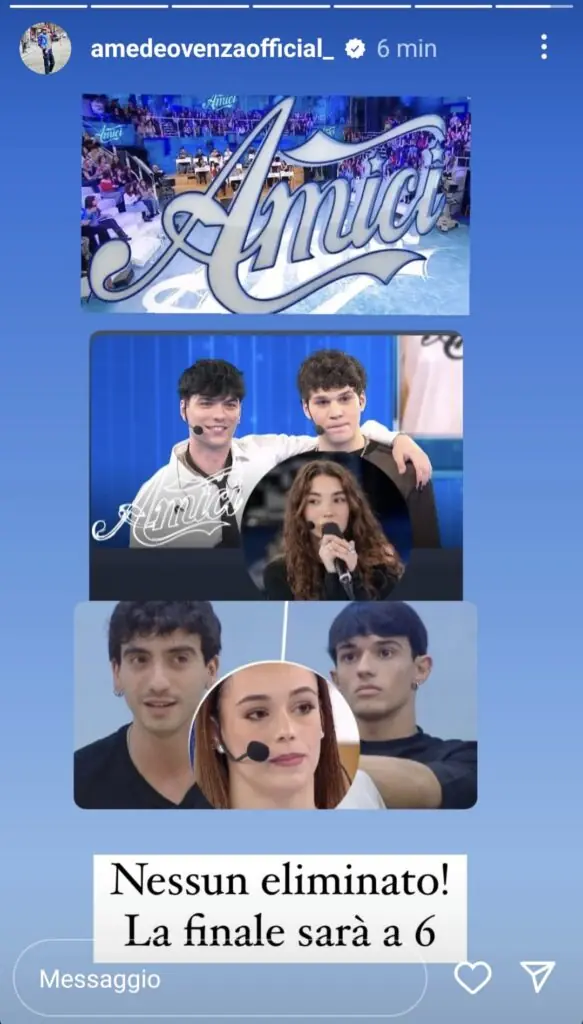 Amedeo Venza indiscrezione Amici
