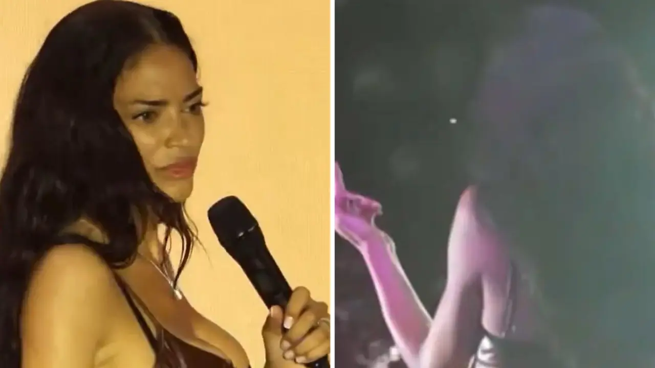 Elodie contro due spettatori