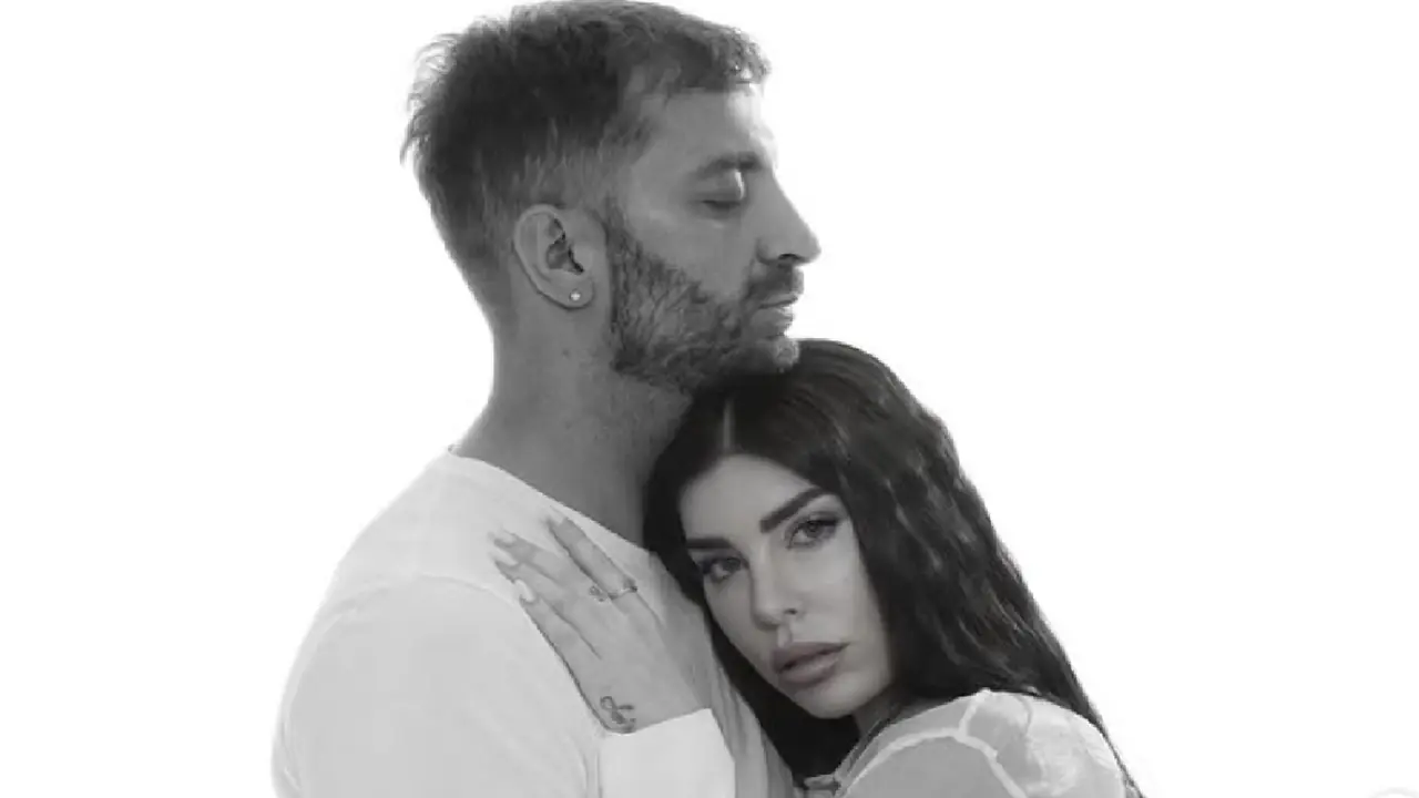 Bianca Atzei e Stefano Corti, foto in bianco e nero