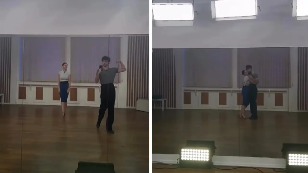 Sala di Ballando con le Stelle, Andrea Delogu e Nikita Perotti