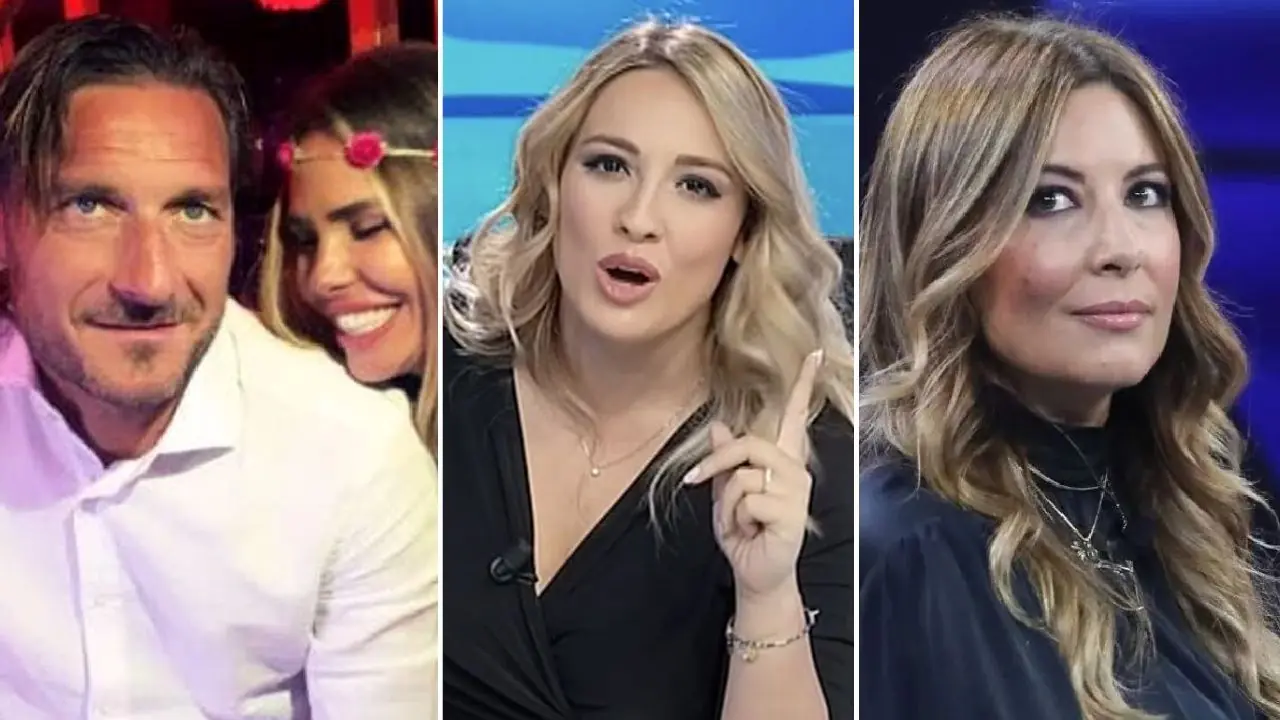 Totti, Francesca Manzini, Selvaggia Lucarelli e Ilary Blasi collage