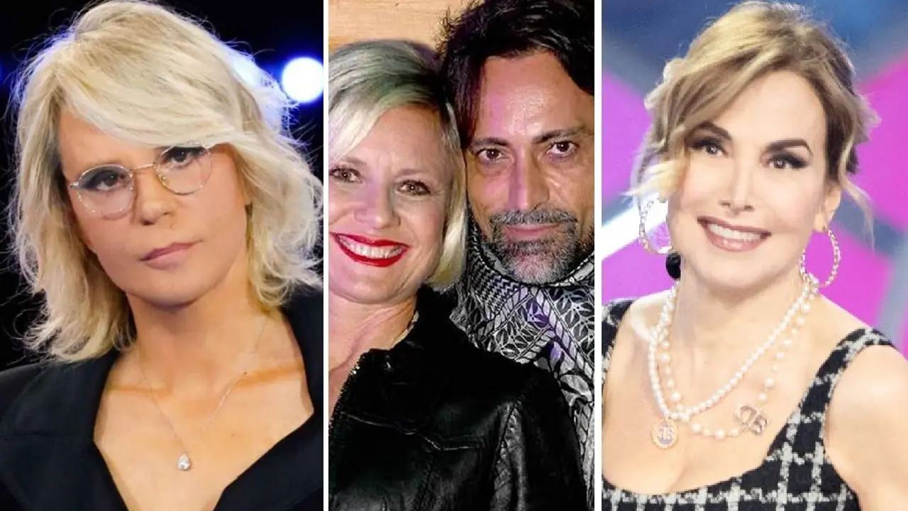 Maria De Filippi e Barbara d'Urso, collage con Pietro Delle Piane