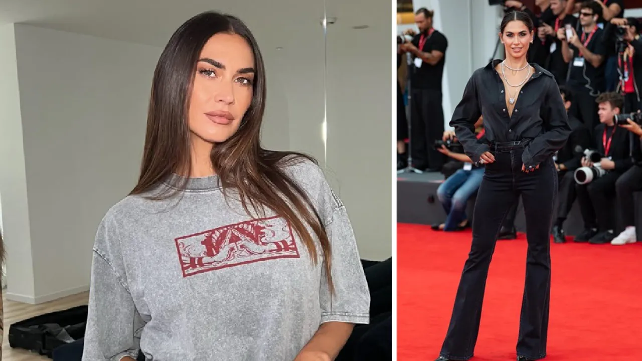 Melissa Satta sul red carpet con i jeans