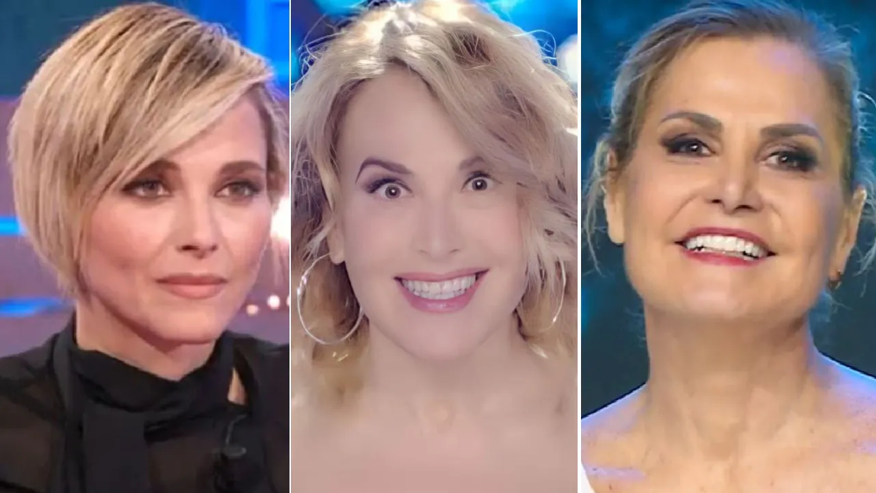 Collage tra Francesca Fialdini. Barbara D'Urso e Simona Ventura
